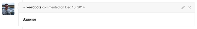 Github comment saying to go ahead and "squerge"